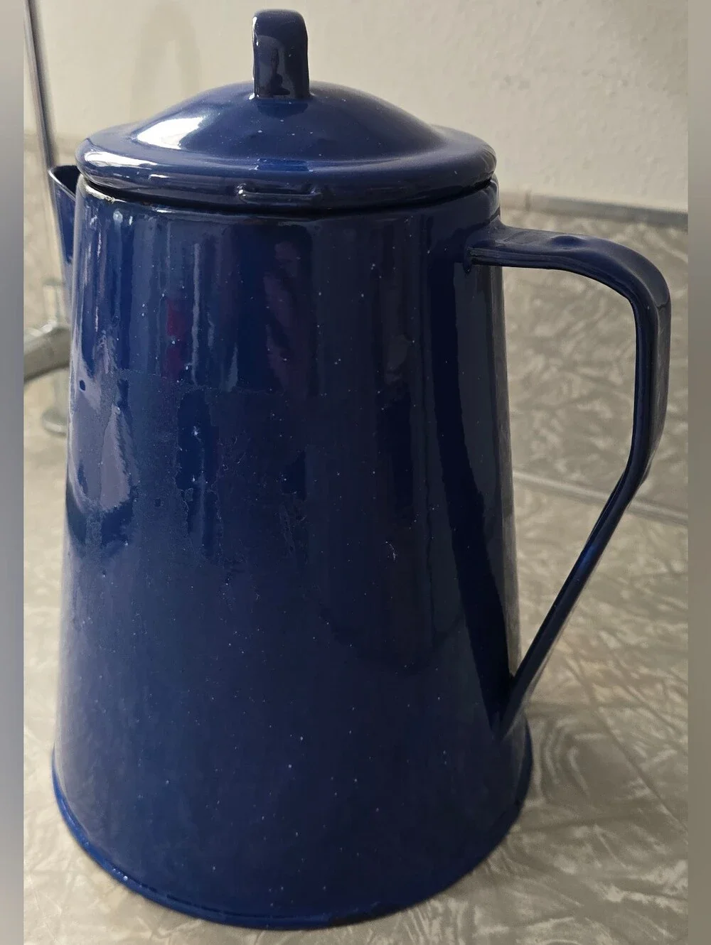 Enamelware Coffee Pot Cowboy Percolator blue Graniteware complete